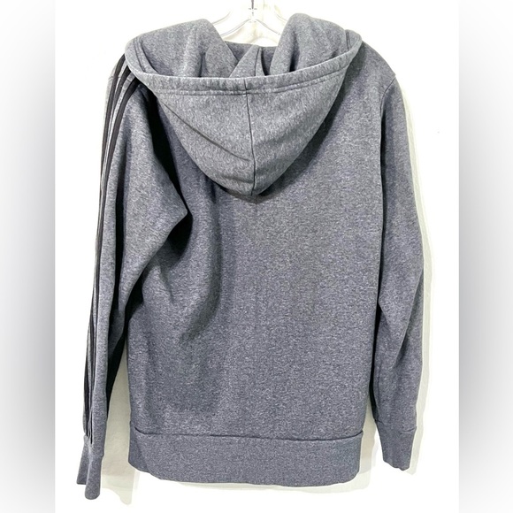 ADIDAS MENS FULL ZIP GRAY HOODIE COTTON BLEND SZ. SMALL  #161 - Picture 2 of 6